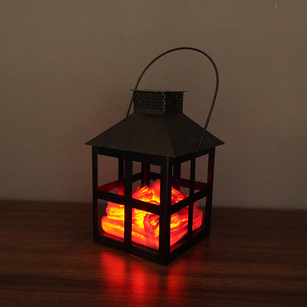 Realistic Charcoal Flame Lamp Led Retro Fireplace Lantern Ornaments