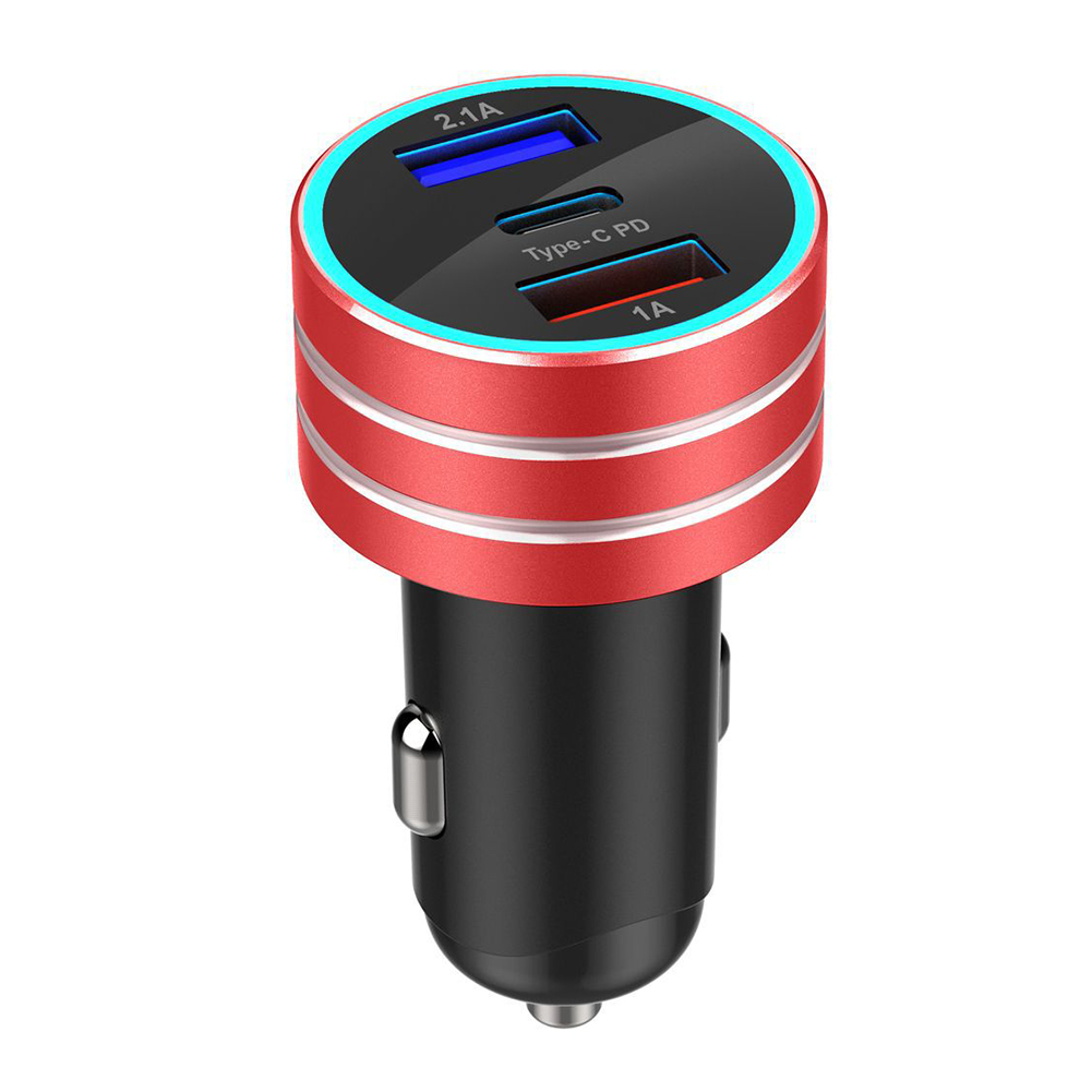 Wholesale 3.1A Dual USB TypeC Car Charger Fast Charging with LED