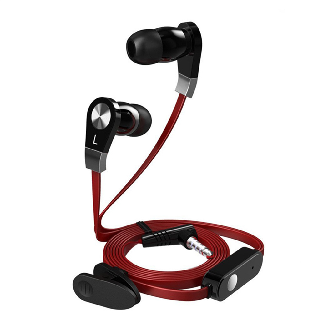 Prime Langsdom JM02 In-ear Wire-controlled Earphones Hifi Bass Headset Built-in Microphone 3.5mm Jack Gaming Headphone red