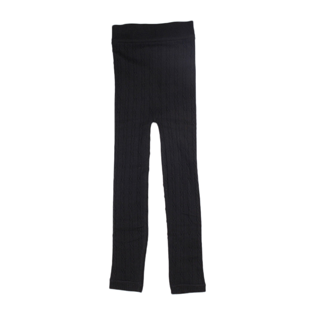 Girls Thickened Warm Soft Velvet Leggings High Elasticity Solid Color Knitting Pants Trousers