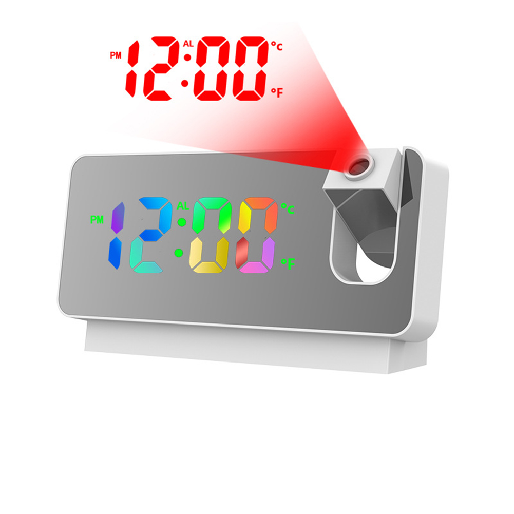Led Projection Alarm Clock Large Screen Digital Luminous Mute Electronic Clock