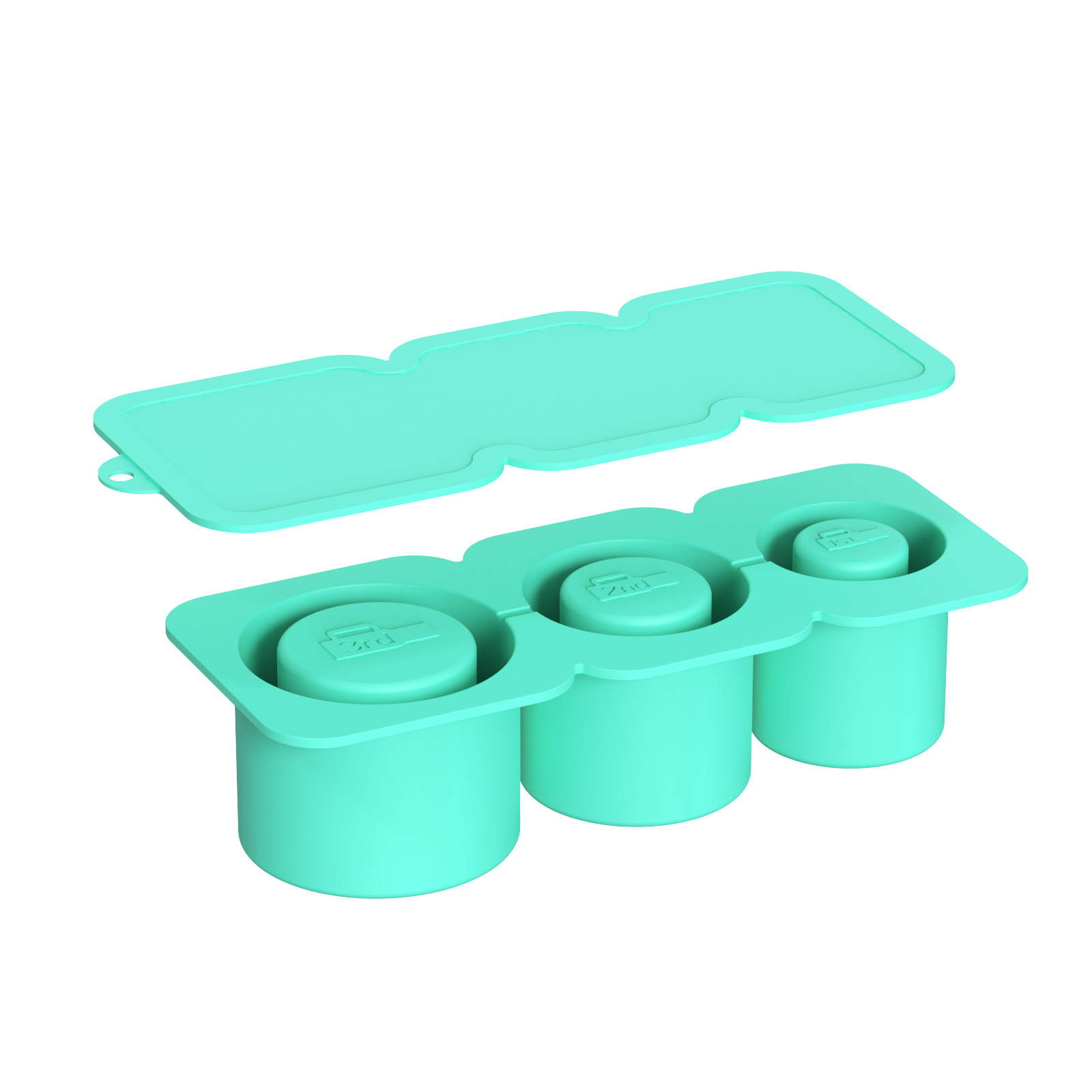 Ice Cube Tray For Tumbler Cup 30oz/40oz Silicone Stackable Ice Cube Tray With Lid Extra Large Ice Block Molds For Freezer green