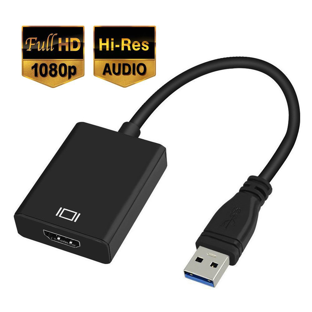 USB 3.0 to HDMI HD 1080P Video Cable Adapter with Audio Output for Windows XP / 10 / 8.1 / 8 / 7 [ NO MAC & VISTA ]  black