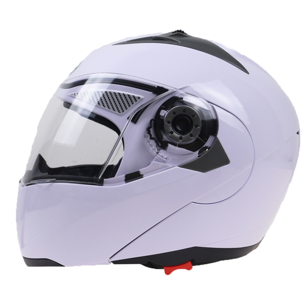 105 Full Face Helmet Electromobile Motorcycle Transparent Lens Protective Helmet White XL