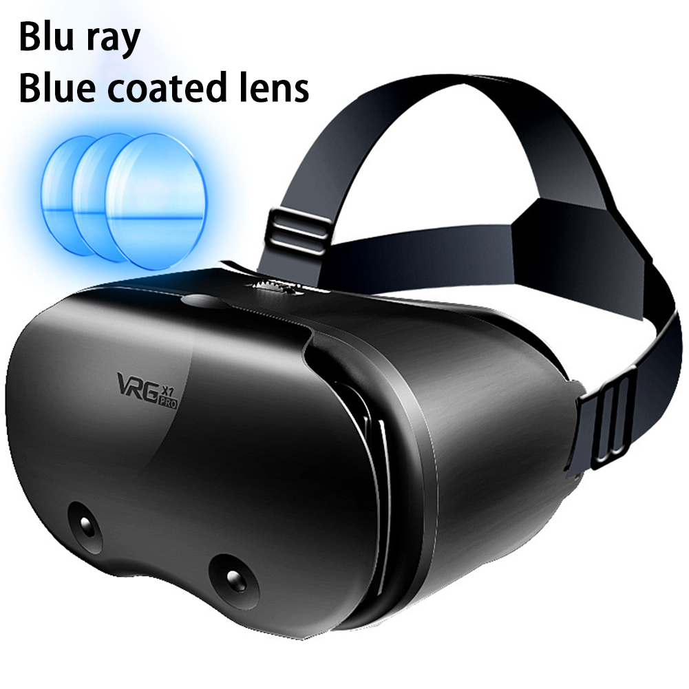 VRG Pro X7 VR  Glasses Blue Light Eye Protective Virtual Reality Helmet Compatible For 5-7 Inch Intelligent Phone Blue light version