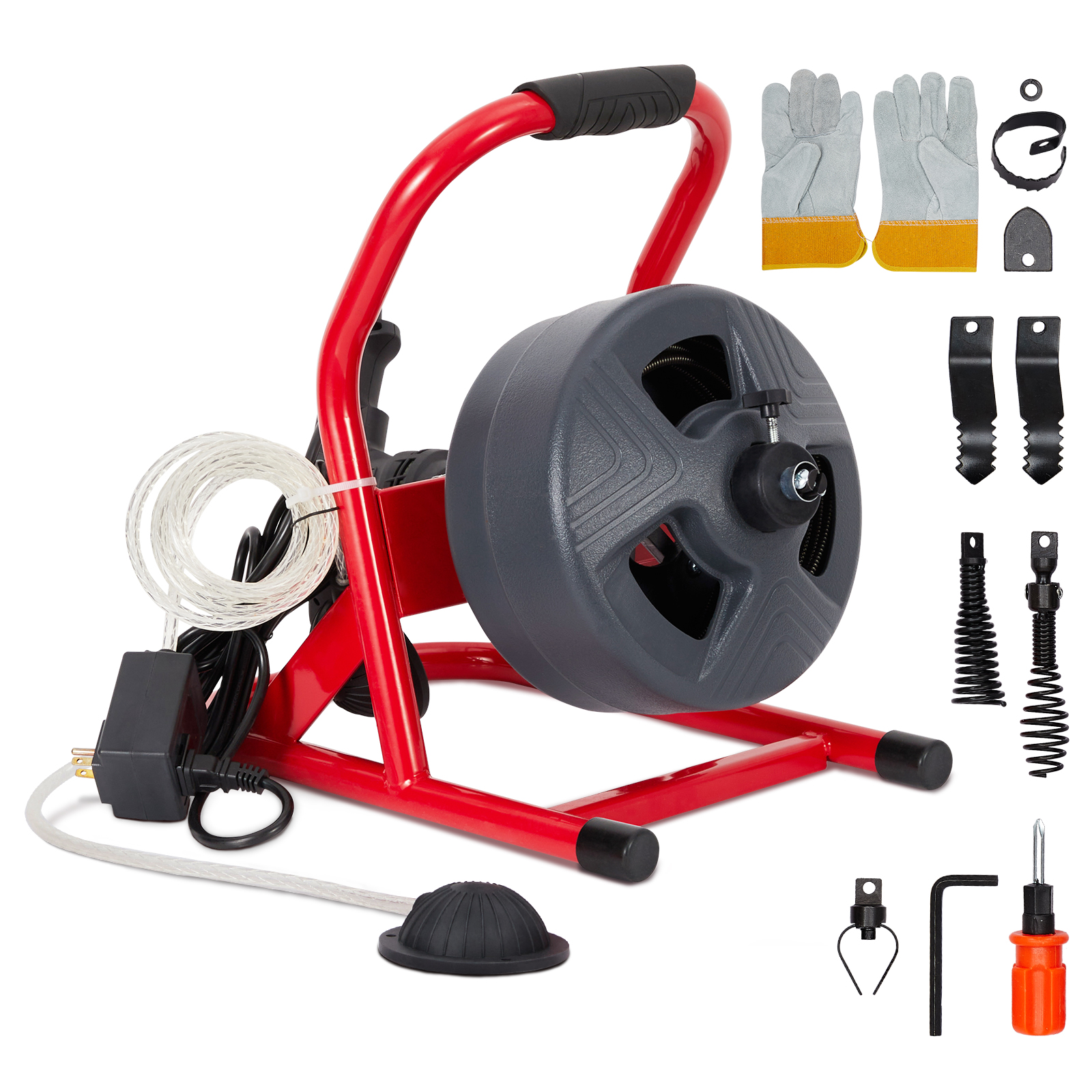 US GARVEE 50Ft x 5/16 Inch Drain Cleaner Machine, Electric Drain Auger Professional for 3/4 to 3 Inch Pipes