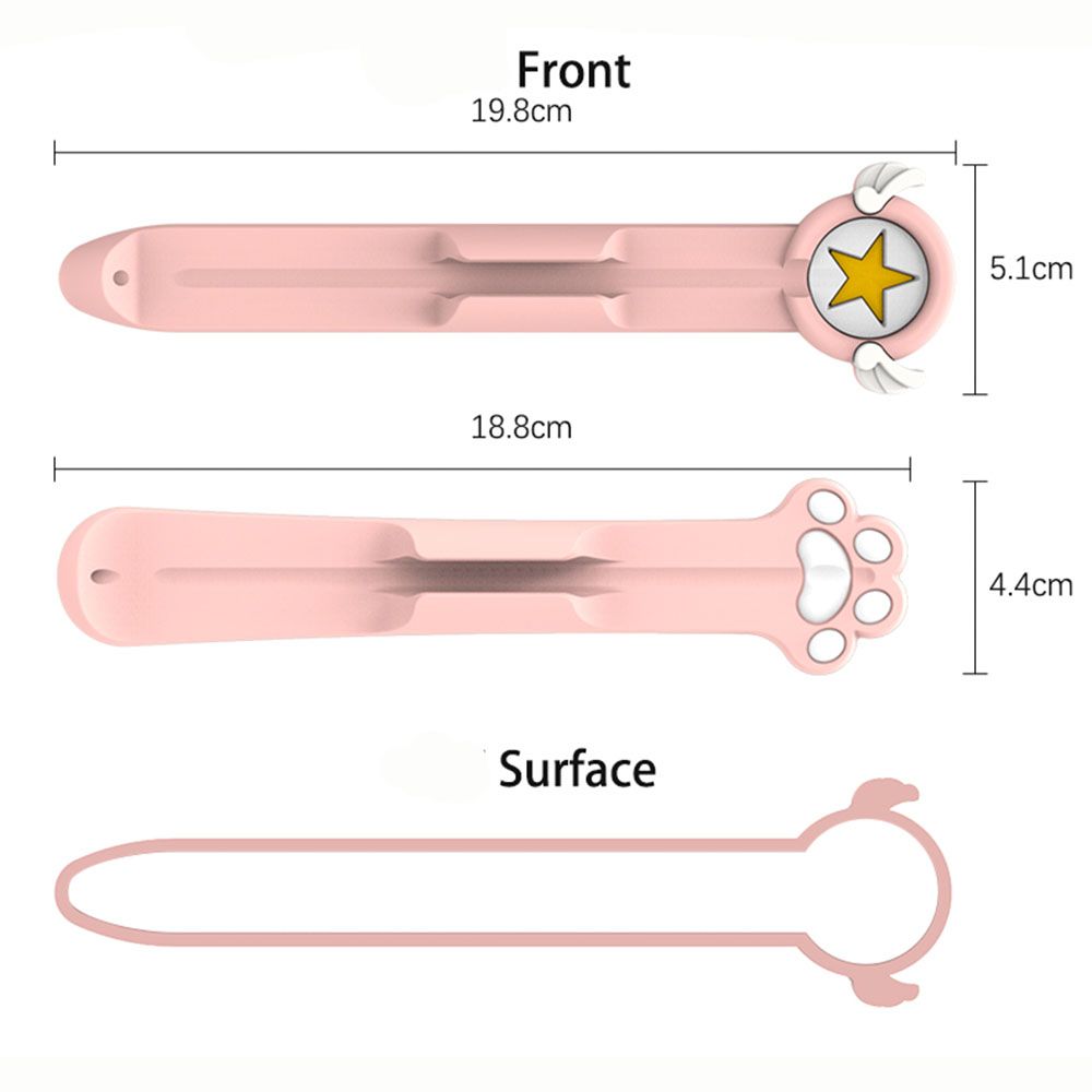 Magnetic Suction Silicone Stylus Case Capacitive Pen Holder Sleeve Cartoon Slot Compatible For Ipad Pencil1/2 Samsung S6 White Cat's Claw Pen Slot for ipencil 1/2 generation