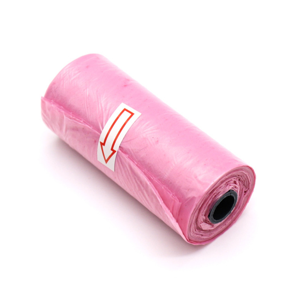 15pcs/Roll Plastic Garbage Bag Rubbish Bags Special for Baby Diapers Abandoned  Pink