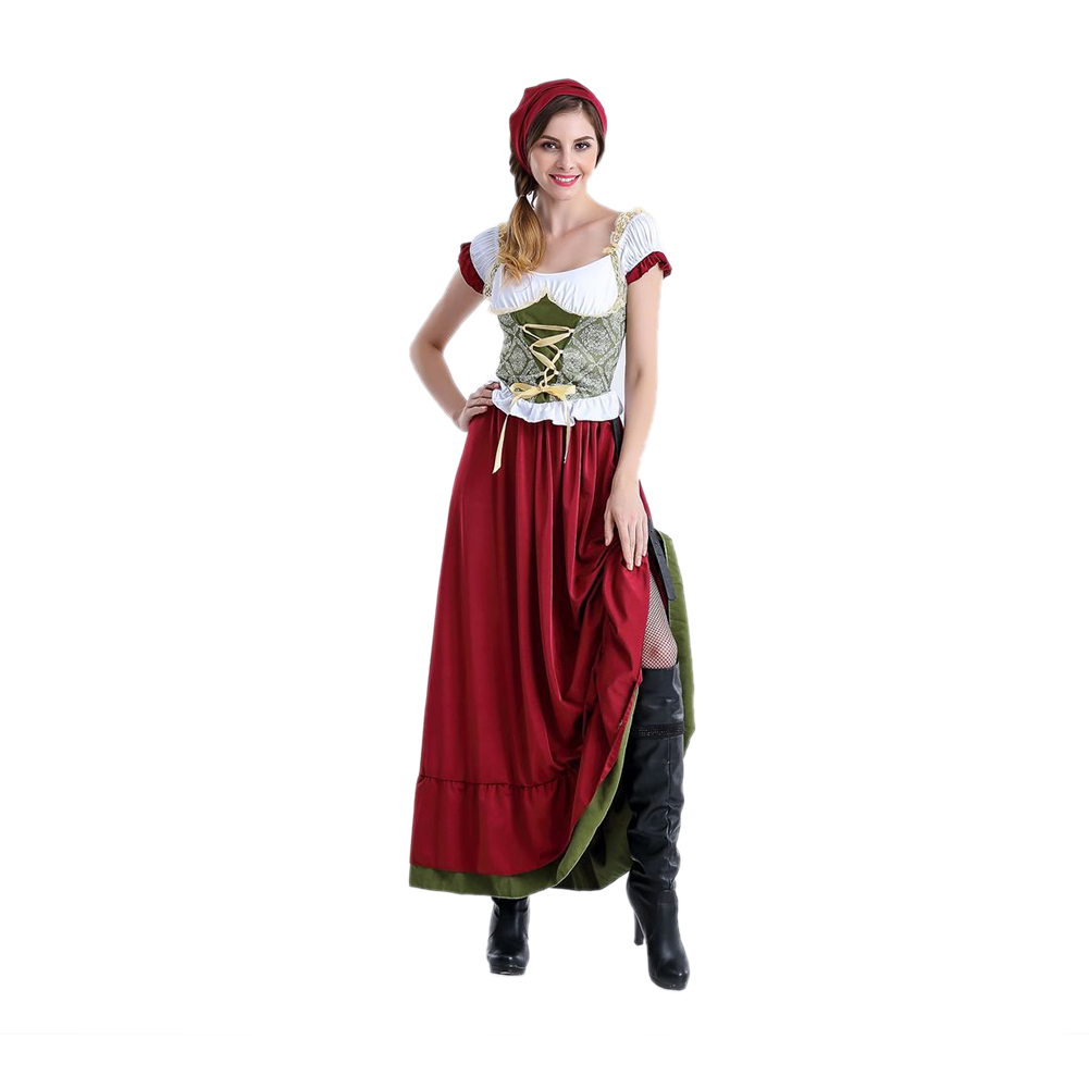 Women Fashion Oktoberfest Festival Costumes Beer Festival Stage Cosplay Suit Long _L