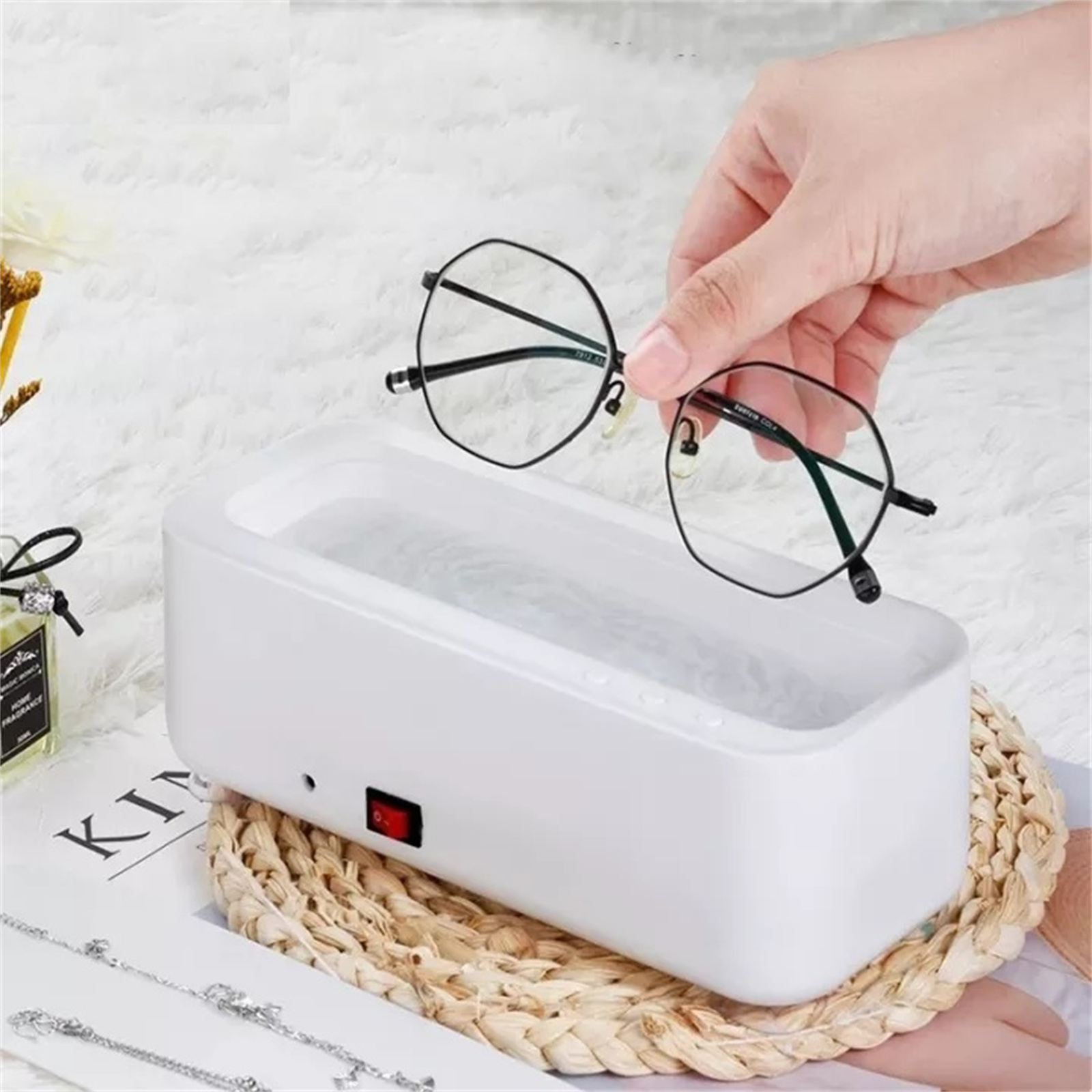 Ultrasonic Cleaning Machine Usb Rechargeable 45000hz High Frequency Vibration