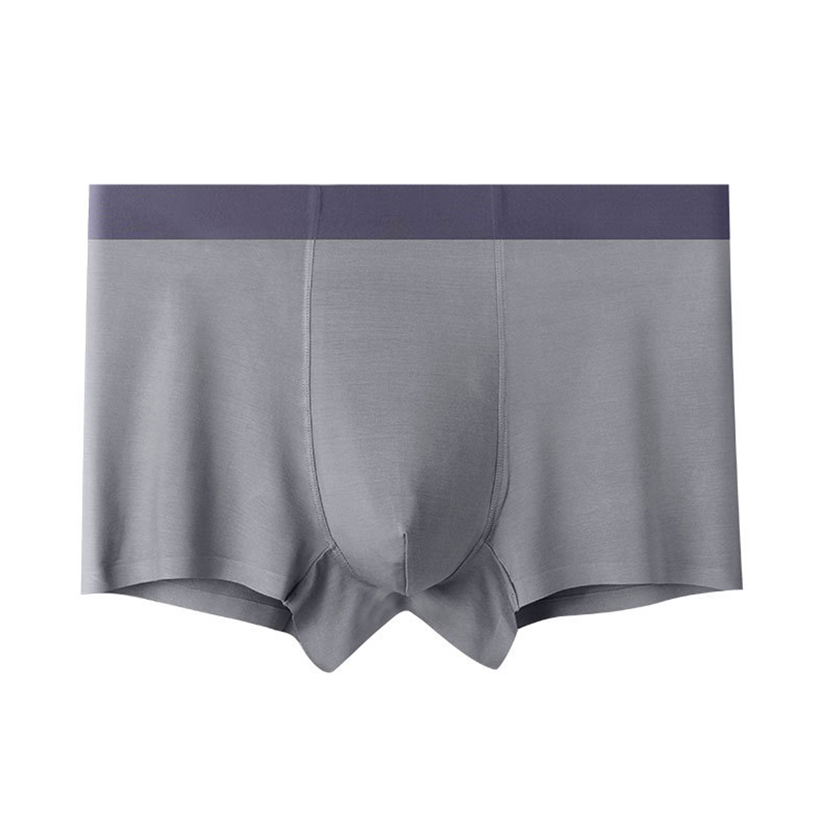 Men Underwear Plus Size Loose Modal Seamless Underpants Middle Waist Solid Color Breathable Underwear gray green XL (57.5-70kg)