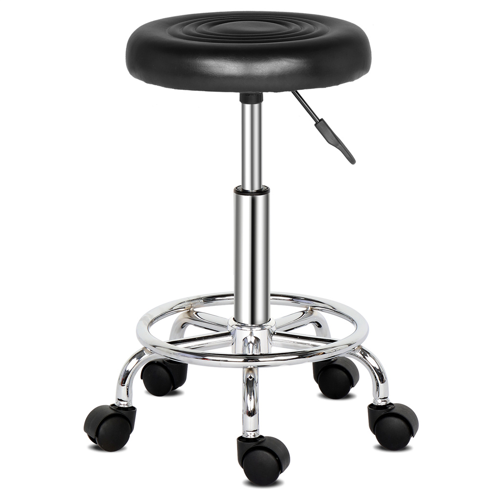 US Bar Stool with 5 Casters 360 Degree Rotation Soft Round Stool