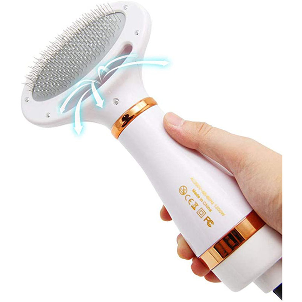 2 In 1 Dog Cat Hot Air Comb Hair Dryers One-key Hair Removal 3-speed Grooming Tool Pet Supplies US plug