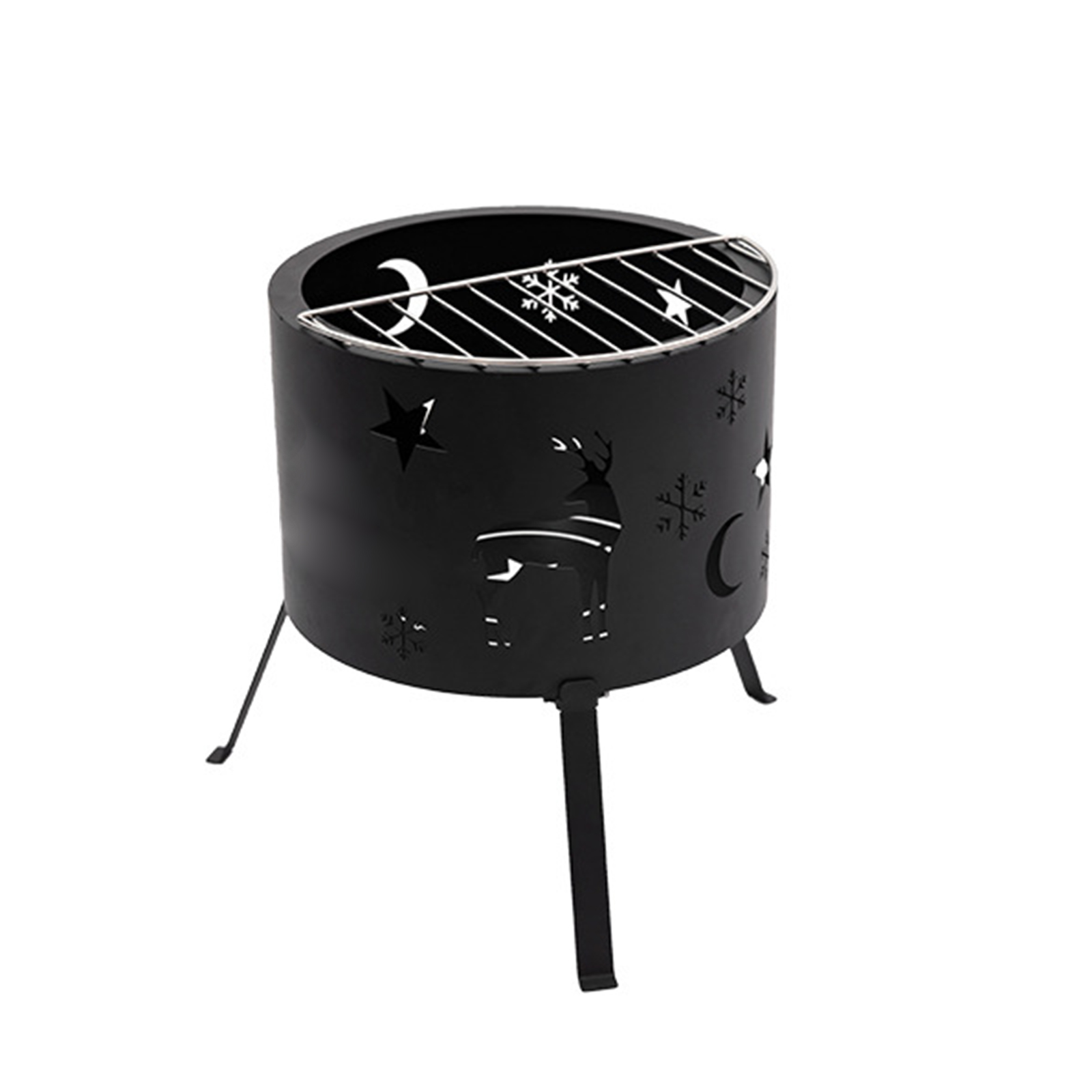 Firewood Stove, Compact Iron Wood Stove, Portable Windproof Wood Burning Stove, Outdoor Camping Heating Charcoal Stove For Picnic BBQ Boils Tea as picture show