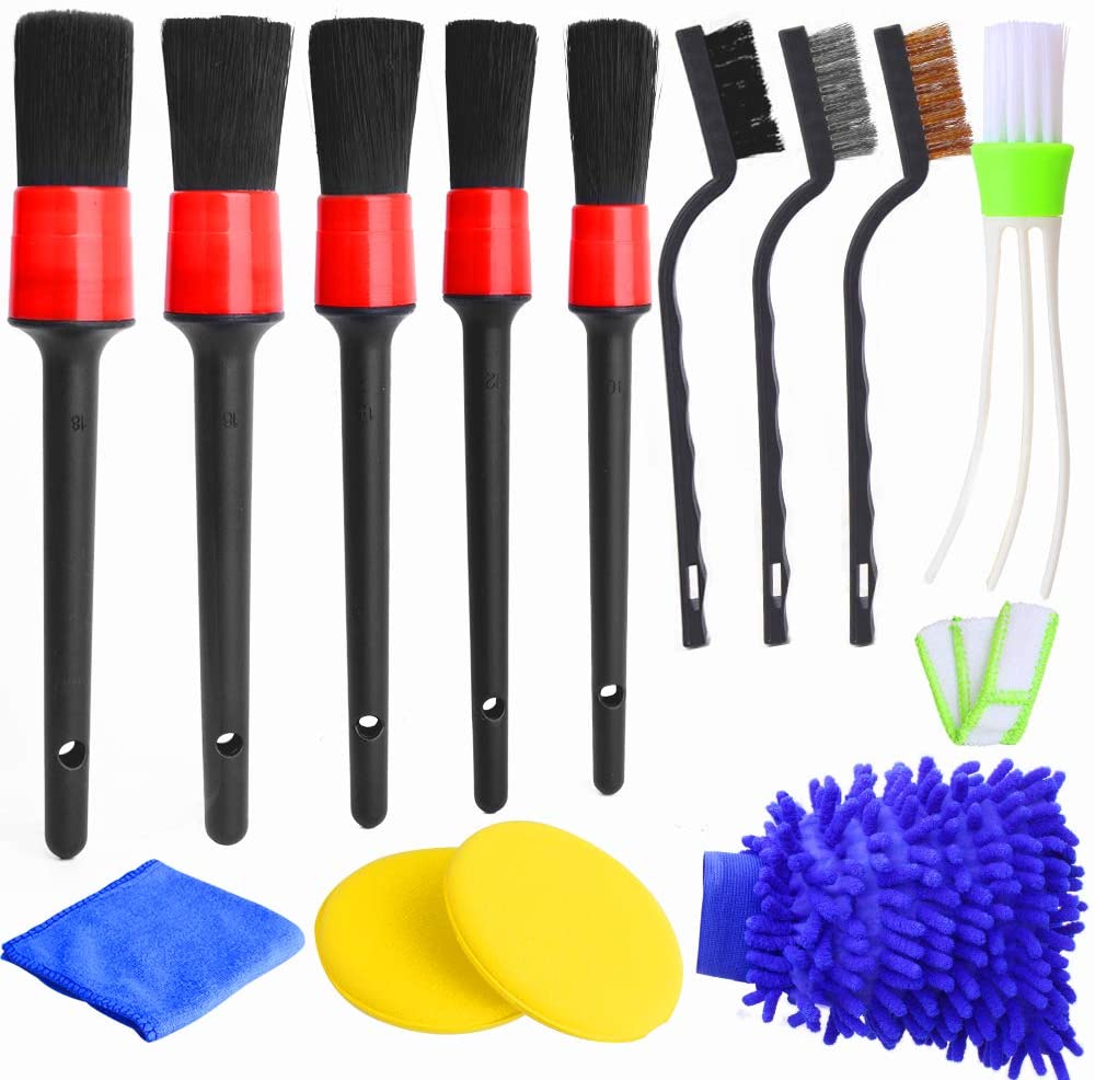 13pcs Detailing  Brush Set For Auto Detailing Cleaning Car Motorcycle Interior, Exterior,leather, Air Vents 13 piece set