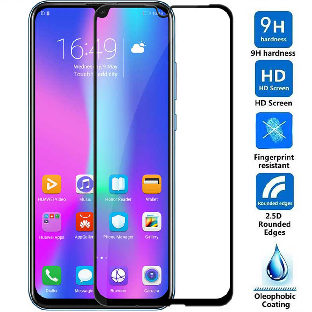 Tempered Glass Film Screen Protector 9H Hardness for Huawei Honor 10 Lite/Honor 10i Smartphone Film with Screen Clean Pack black