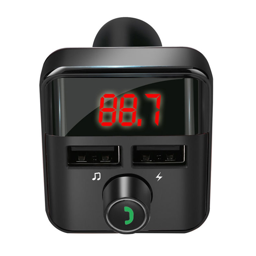 Car Mp3 Player Fm Transmitter Bluetooth-compatible Hands-free Dual Usb Wireless Charger black