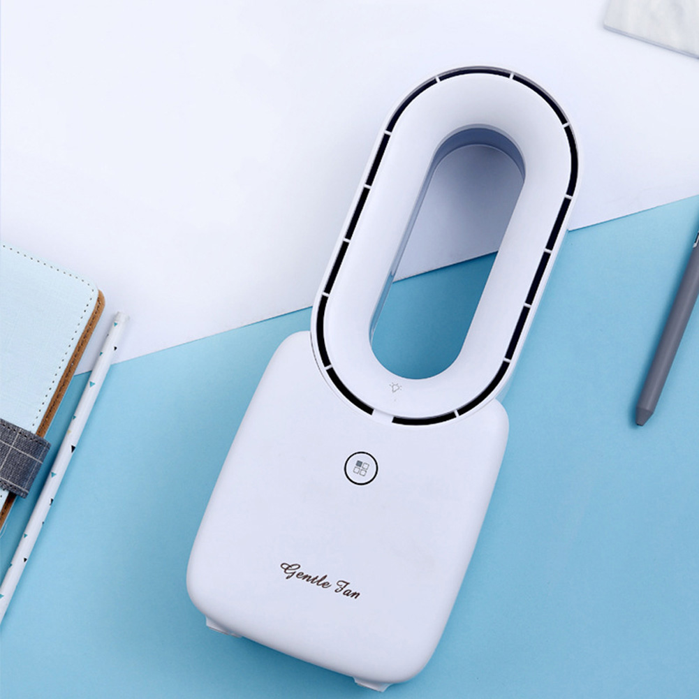 Wholesale USB Charging Bladeless Fan Quiet Electric Fan with Light for