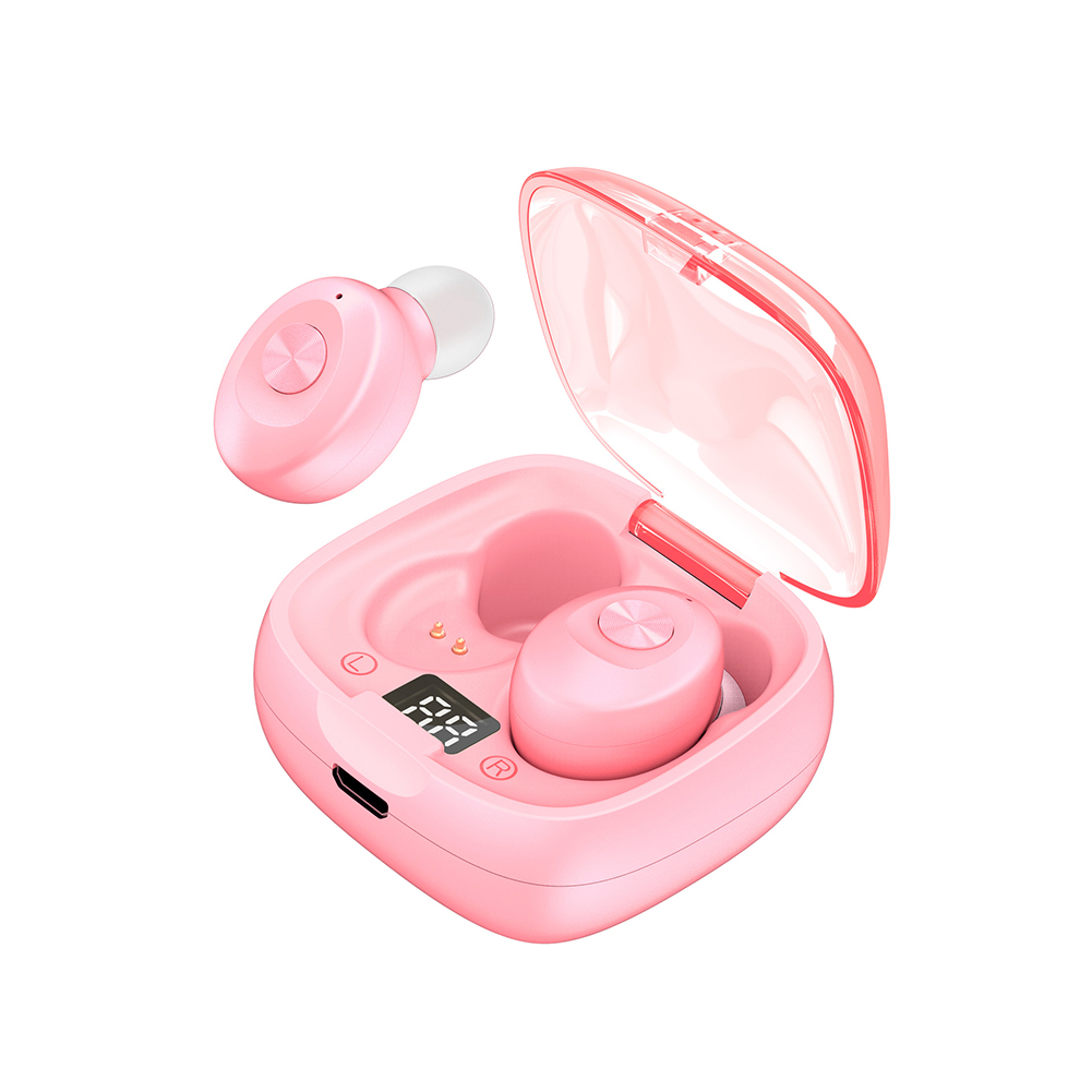 Xg8 Digital Display Bluetooth-compatible 5.0 Headset Stereo Noise Reduction Tws Wireless In-ear Sports Headphones digital display pink