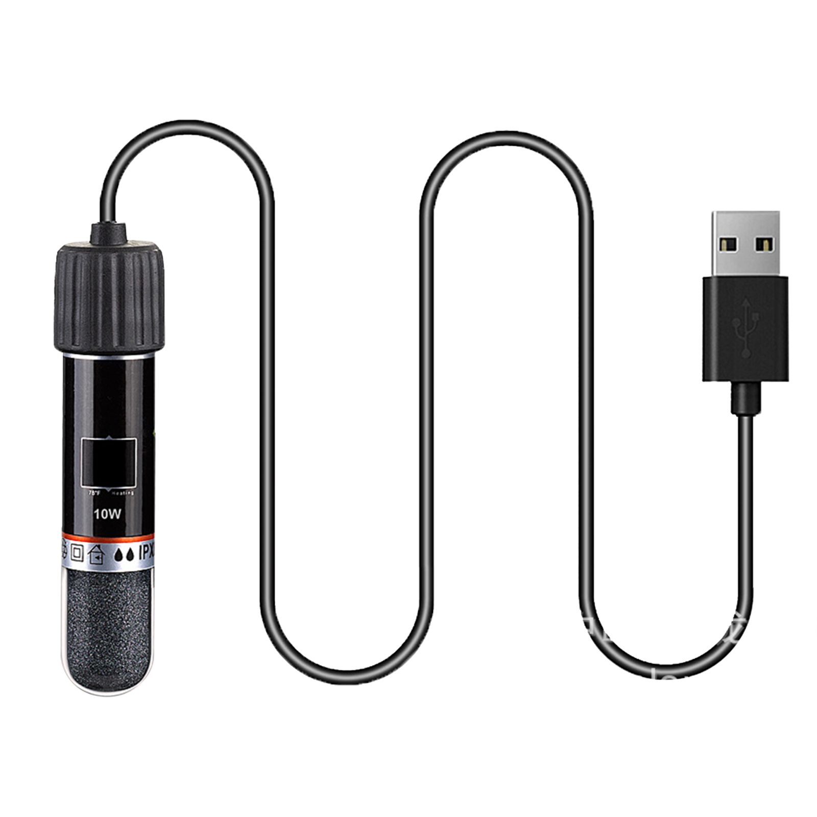 Mini Aquarium Heater 26 ° C Constant Temperature Submersible Small Fish Tank Heater Temperature Controller (USB-10W) 10W mini heating rod