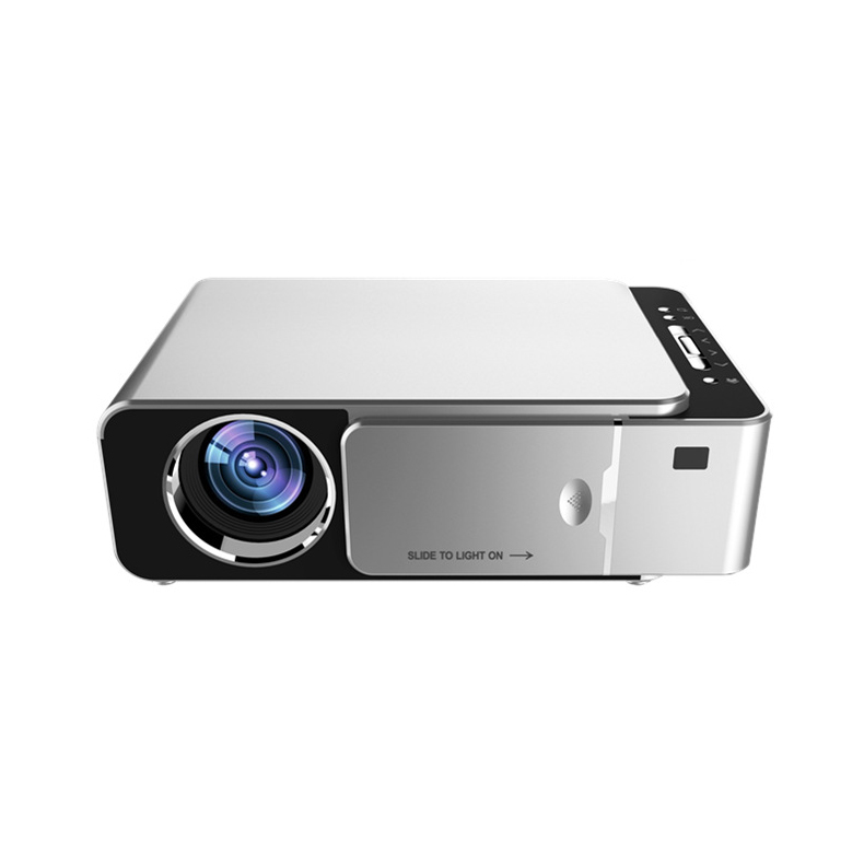 T5 Home Video 1080P Recorder Comcorder Multifunction Home Projector Portable LED HD Mini Projector  Silver_regular version