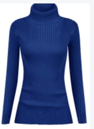 US YesFashion Women's High Neck Long Sleeve Elastic Knitted Slim Fit Pullover Sweater