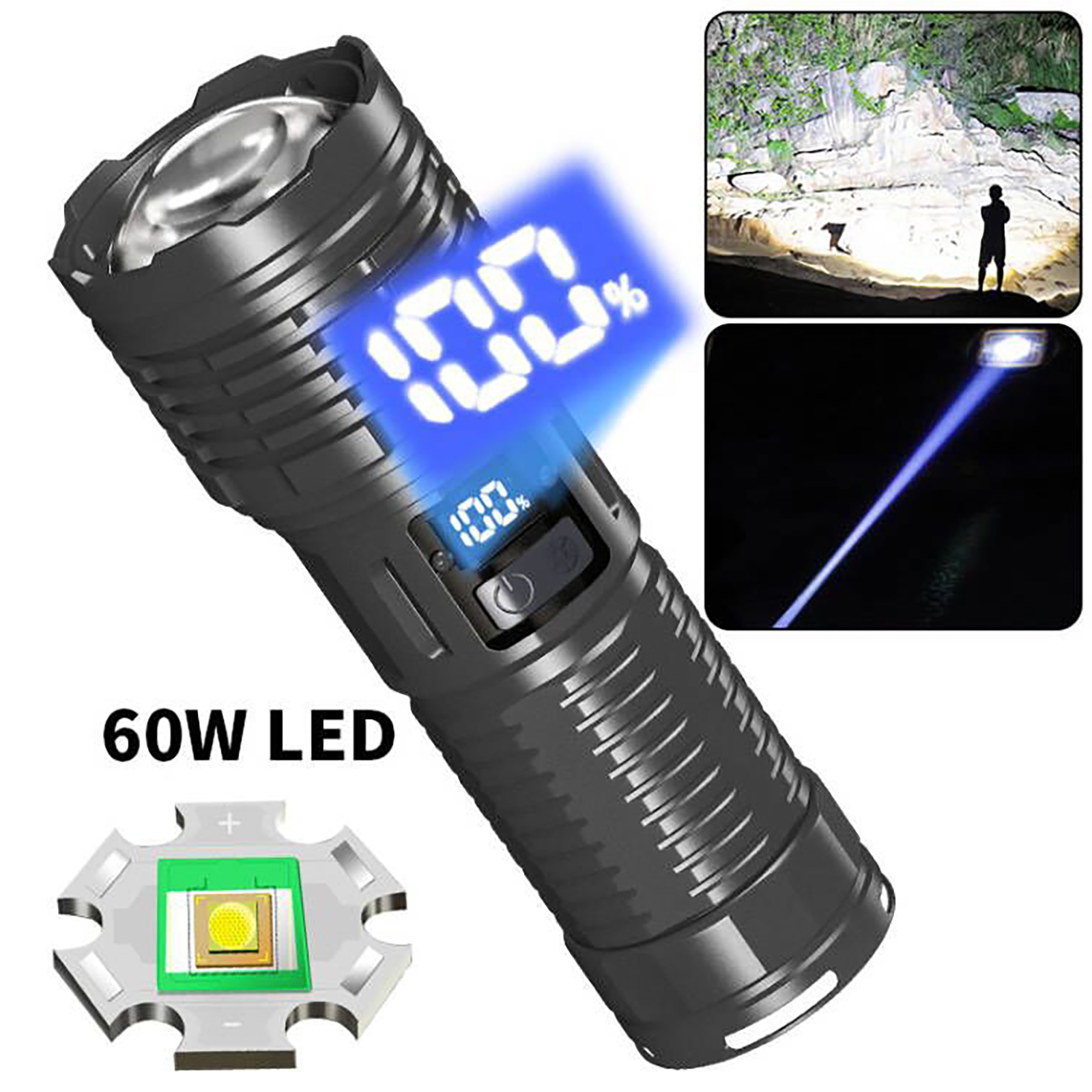 Rechargeable High Lumens Flashlight 30 LED Super Bright Powerful Flashlights