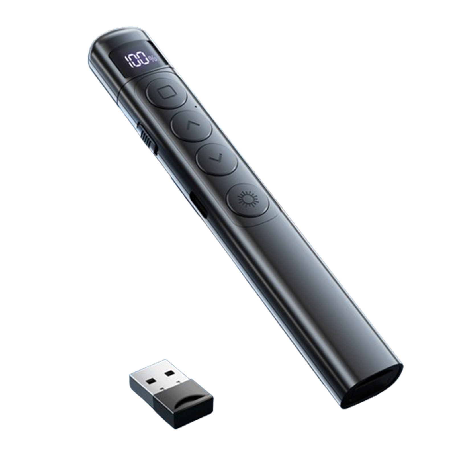 Presentation Clickers Multifunctional Clicker Wireless Laptop Presentations Remote Clicker For Computer Laptop black Digital display rechargeable