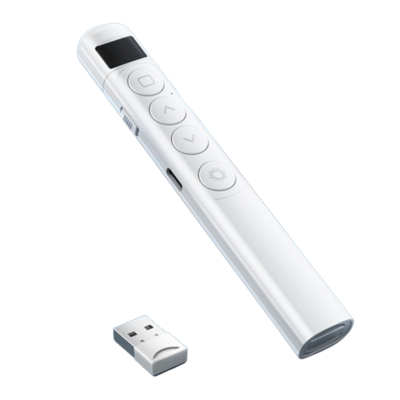 Presentation Clickers Multifunctional Clicker Wireless Laptop Presentations Remote Clicker For Computer Laptop White Digital display rechargeable