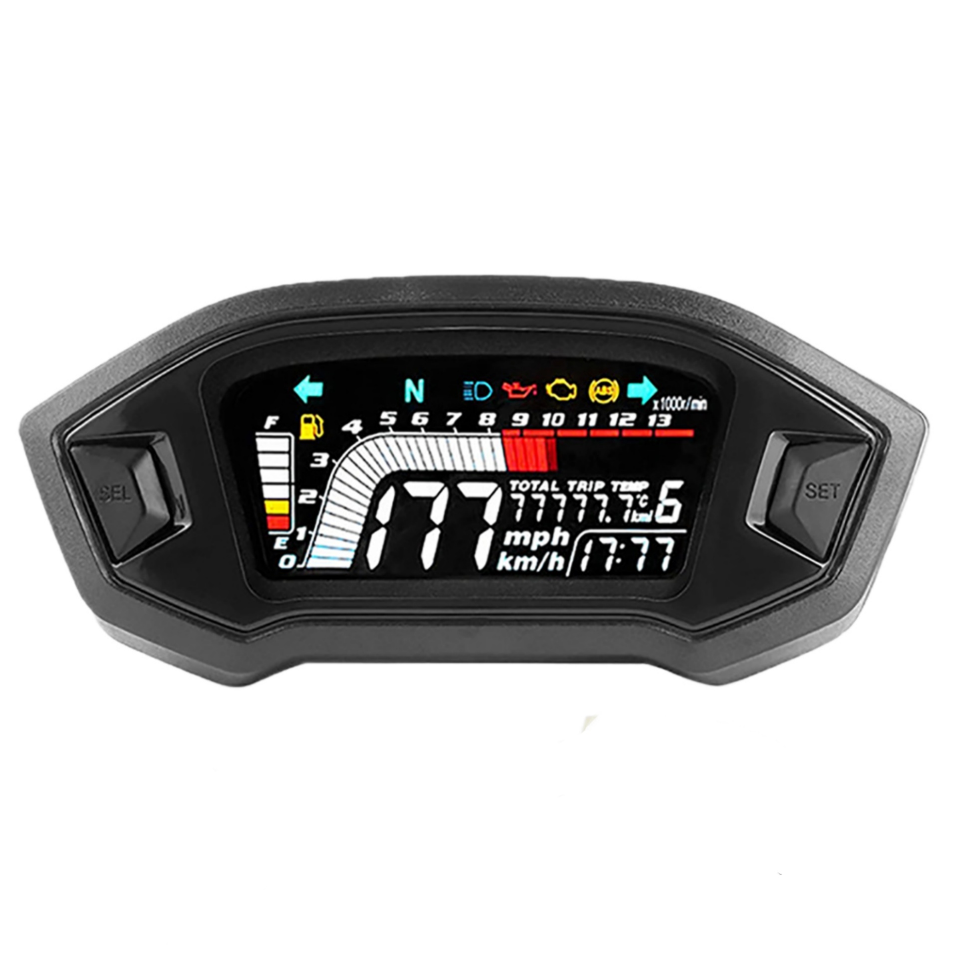 Motorcycle Speedometer 199 Kph Mph High Definition VA Screen Real Digital Display