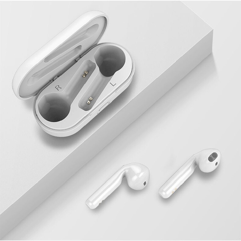 TWS Bluetooth Headphones 5.0 Wireless Charging Case Data Cable Waterproof Sports Mini L8 Headset white