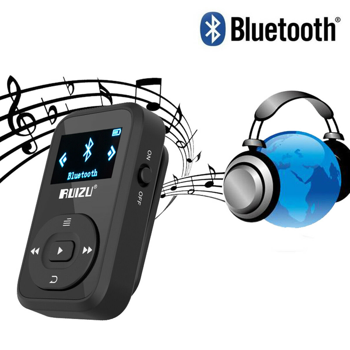 Original RUIZU X26 8GB Clip Sport Bluetooth MP3 MP4 Music Player OLED Screen Lossless Sound Great Performance Black