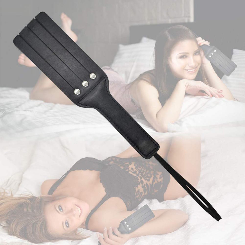 Wholesale BDSM Sex Toy PU Leather Spanking Paddle for Adult Couple Black Soft Sexual SM Play Spank Tool black From China