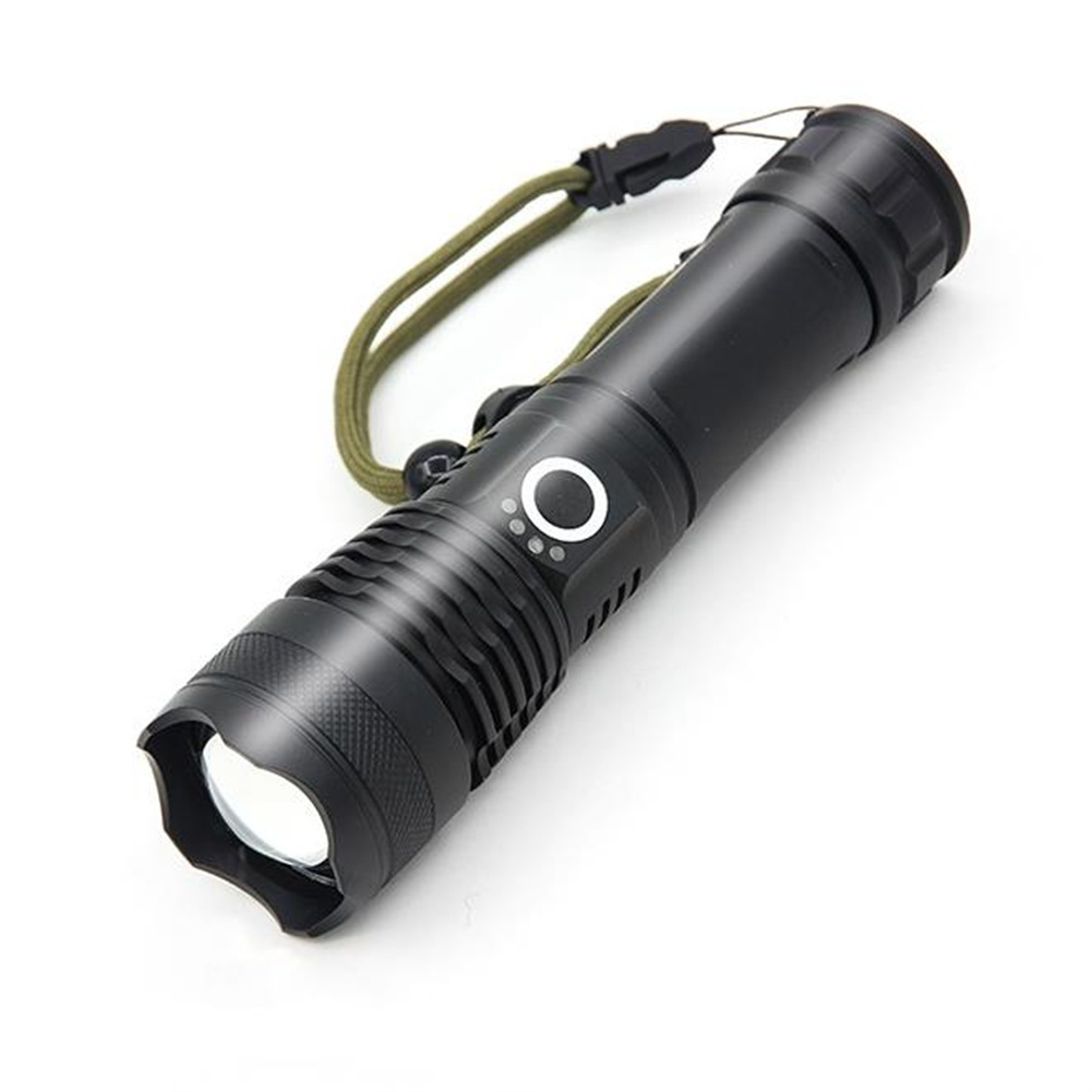 Portable Powerful Mini Flashlight Aluminum Alloy Telescopic Usb Rechargeable Outdoor Camping Flash Light P50 white light