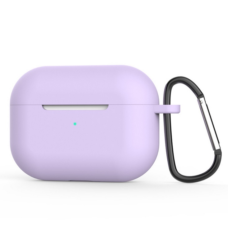 Silicone Protective Case For Airpods Pro 3-generation Earphone Protective Cover With Key Chain Purple