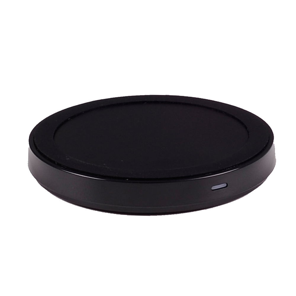 Universal Small Thin Round Wireless Charger For QI Standard Mobiles Wireless Charging black
