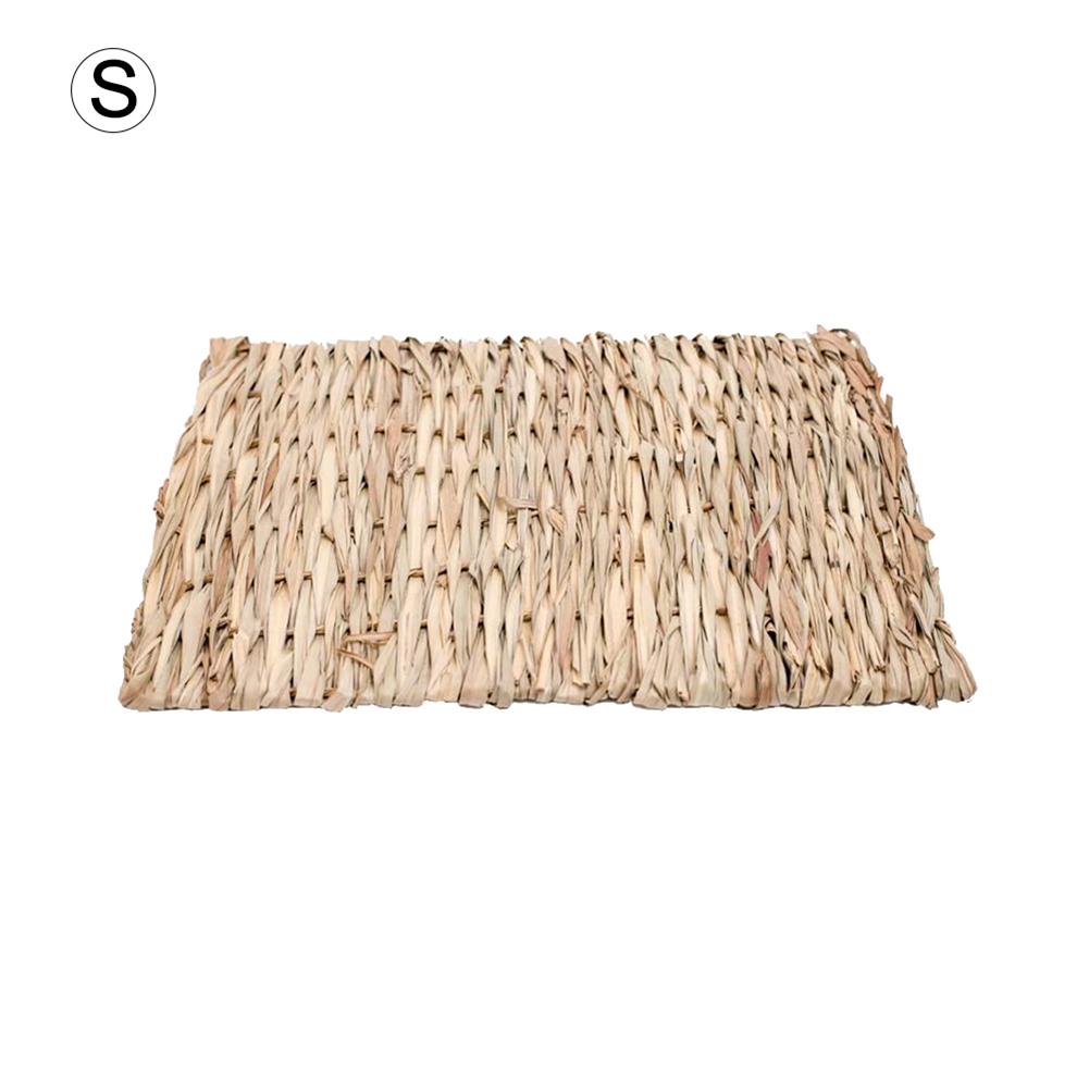 Straw Woven Pet Chew Mat Pad Pet House Cage Accessories For Hamster Rabbit Chinchilla Guinea Pig straw_Small 28x20