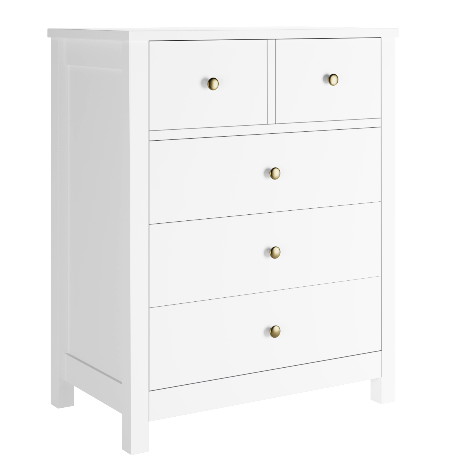 US GARVEE White Dresser for Bedroom, Wood Dresser Organizer, 5 Drawer Dresser with Deep Space, Storage Cabinet for Living Room, Entryway, Hallway, Home Office