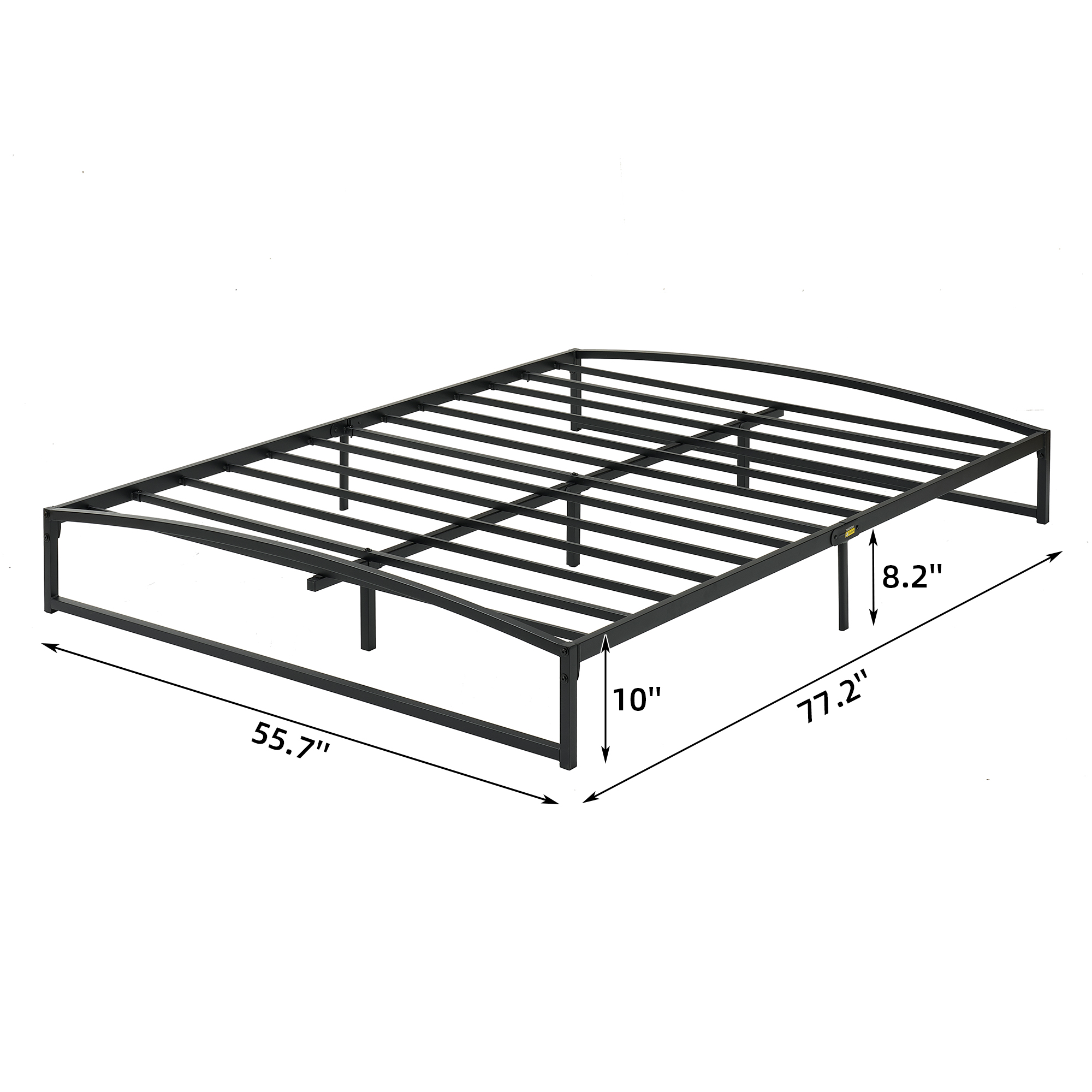 US GARVEE Queen Size 6 Inch Metal Platform Bed Frame with Unique Arch Design, Low Profile, Sturdy Steel Slats, Noise-Free, Easy Assembly, Black