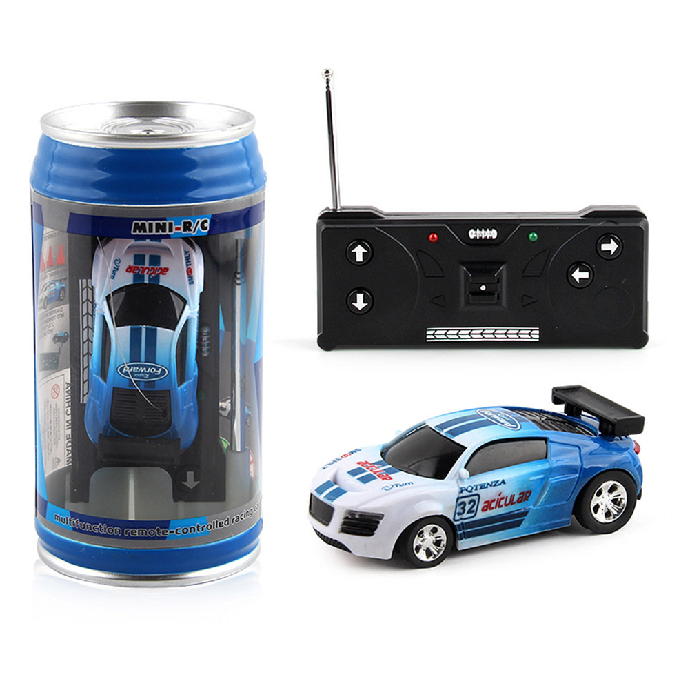Mini Cans Remote Control Car With Light Effect Electric Racing Car Model Toys For Children Birthday Gifts blue