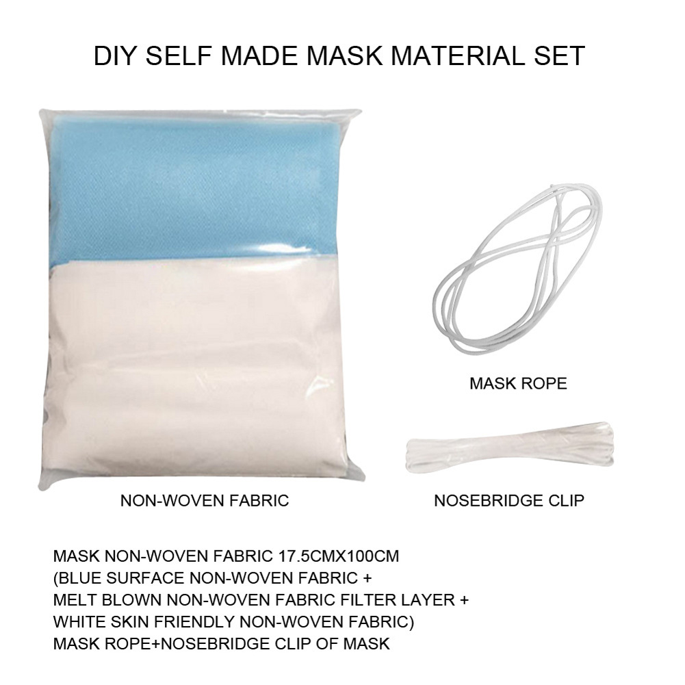 DIY Face Mask Set 3 Layers Non-woven Cloth with Melt Blown Layer Disposable Mask Accessaries As shown_1 set