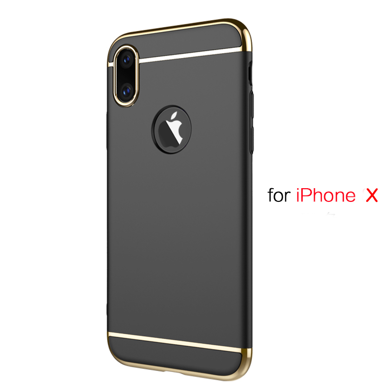 3 in 1 Stitching Stylish Shockproof Ultra Thin Electroplating Non-slip Anti-scratch Protective Case for iPhone X
