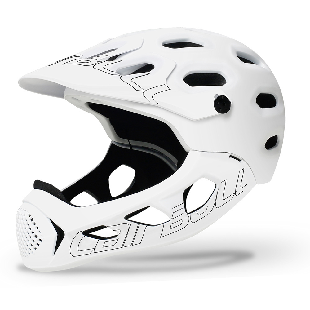 Cairbull ALLCROSS Mountain Cross-country Bicycle Full Face Helmet Extreme Sports Safety Helmet white_M/L (56-62CM)