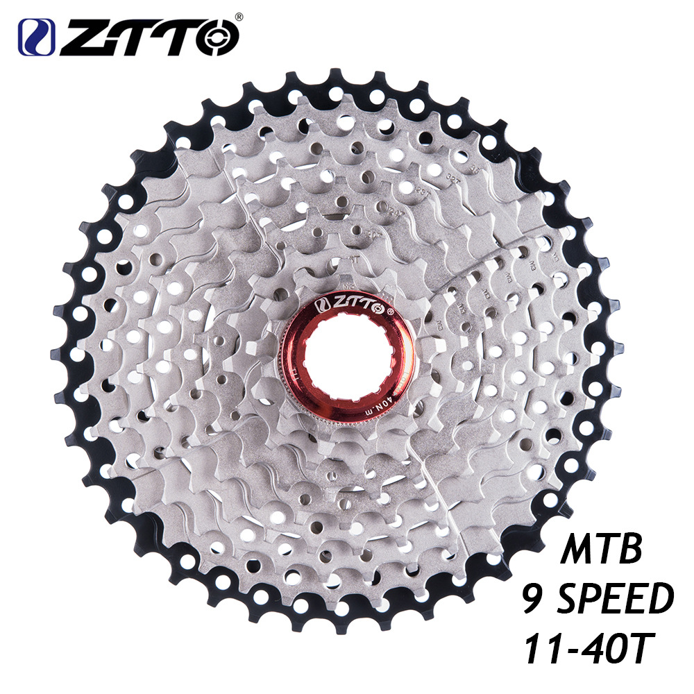 ZTTO 9s Cassette Freewheel 11-40T 9 Speed Flywheel Sprocket Cassette Flywheel Bicycle Parts 9s 11-40t