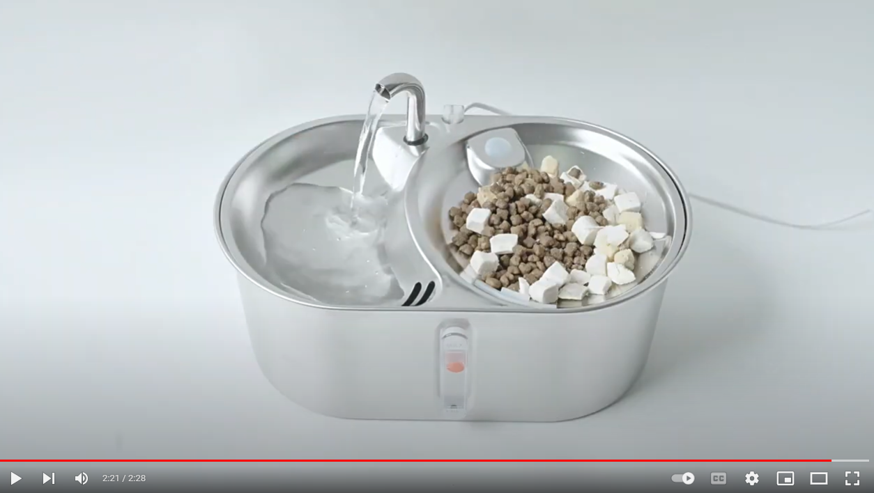 Pet Water Dispenser Drinking Fountain 3L Stainless Steel Double Bowl Feeding Water Feeder Silver