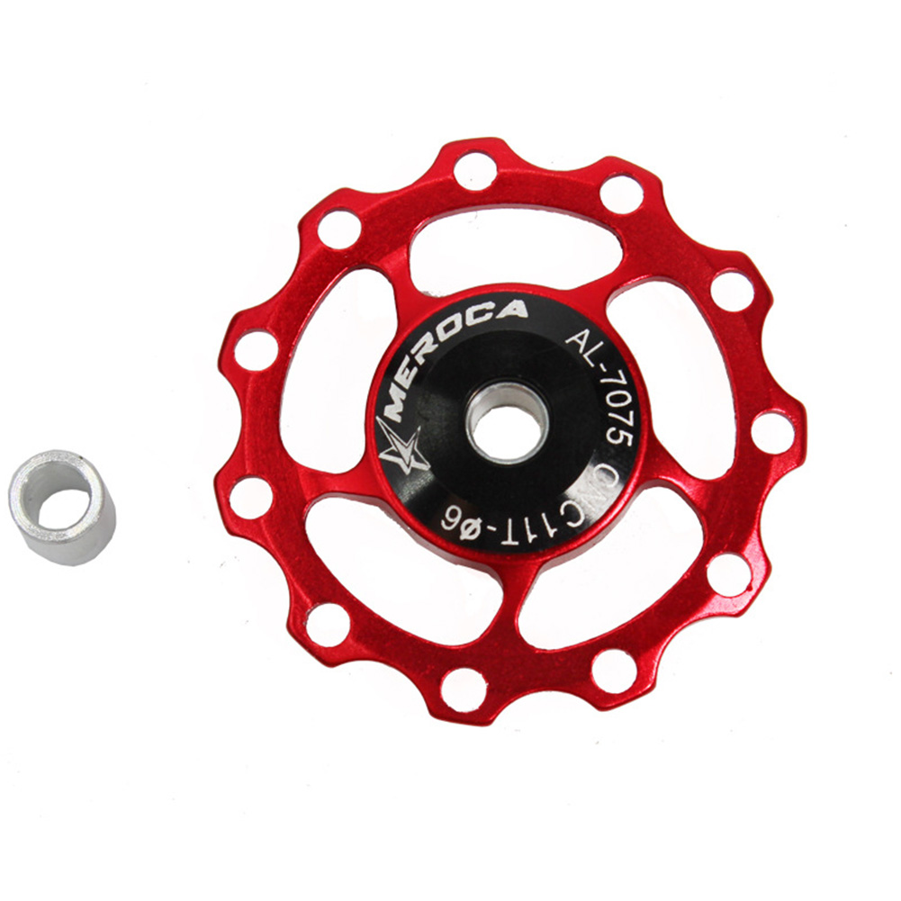 [Indonesia Direct] 11T/13T Aluminum Alloy MTB Mountain Bike Bicycle Rear Derailleur Pulley Jockey Wheel Road Bike Guide Roller For 7/8/9/10 Speed 11T red