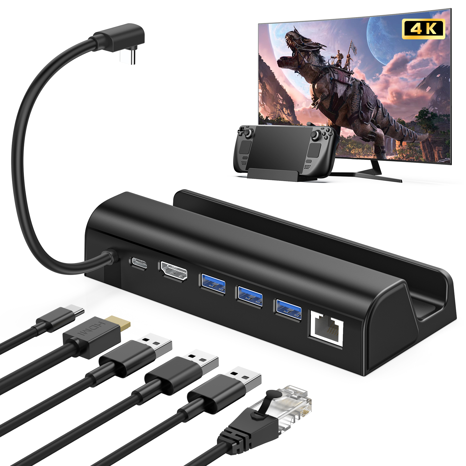 6-in-1 Converter Docking Station Compatible for Steam Deck Charging Stand