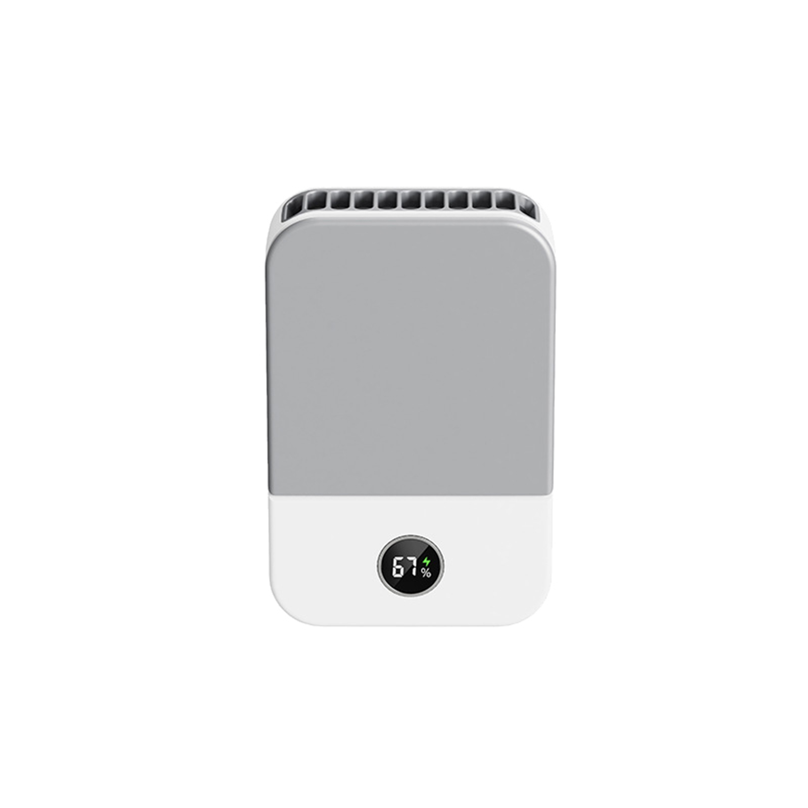 Summer Mini Hanging Neck Fan 3-speed Adjustable Portable Usb Rechargeable Student Leafless Summer Air Cooler White