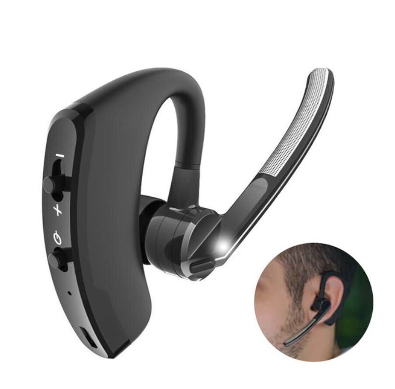 V8 Wireless  Earphone, Business Handsfree Call Headphone, Noise Reduction Driving Sports Earbud With Mic Bass Headset black