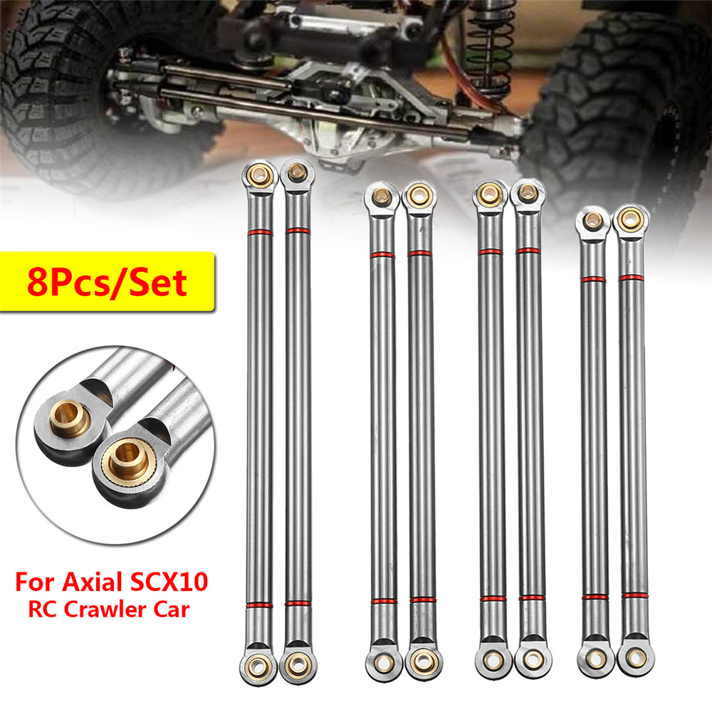 8pcs/Set Alloy Link Rod for 313MM Wheelbase 1/10 RC Car Crawler Axial SCX10